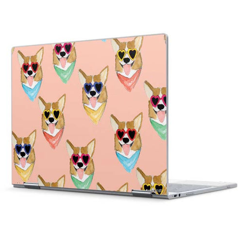 Bouffants and Broken Hearts Corgi Love Pixelbook Skin